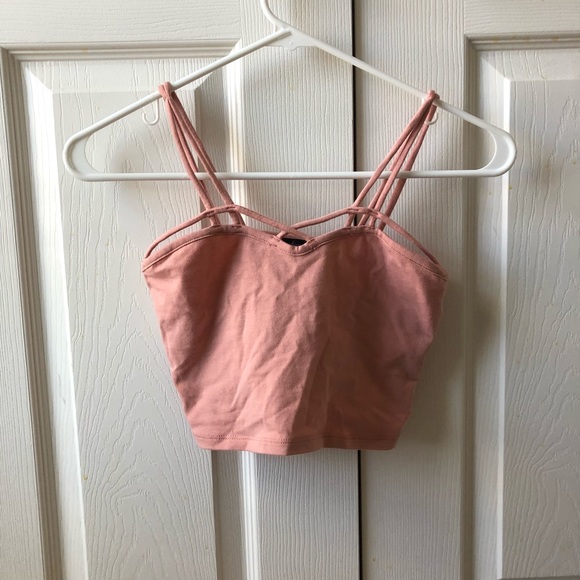 Cropped Pink Strappy Tank - Picture 1 of 4